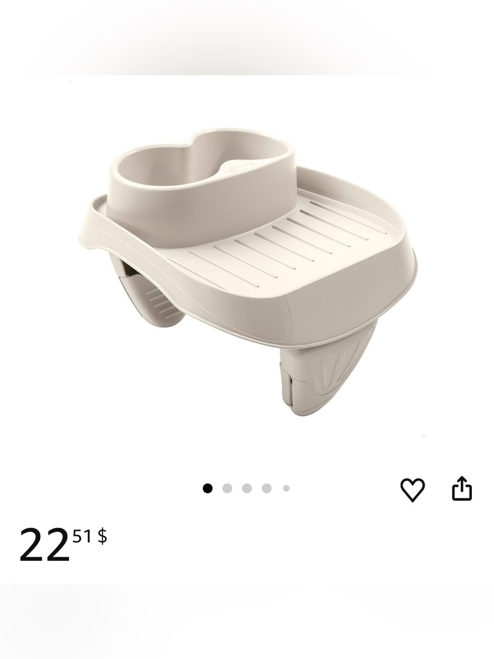 Amazon Beige Car Seat Snack Tray with Cup Holder (2)